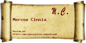 Mercse Cinnia névjegykártya
